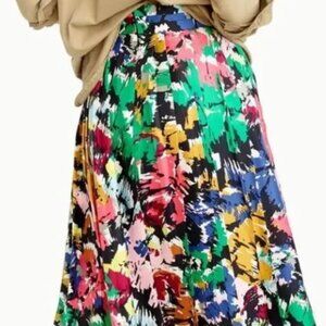 J.Crew Silk Pleated Midi Skirt Size 2